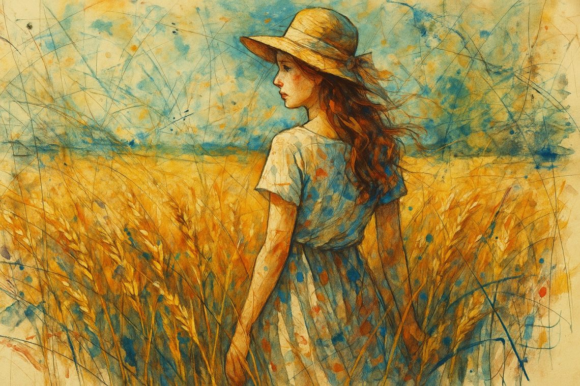 девушка в пшеничном поле